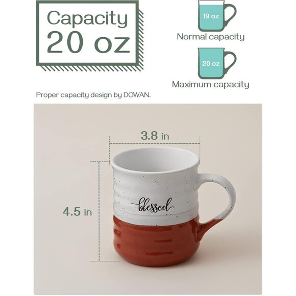 Dishwasher Safe 18 oz Coffee Mugs with Large Handle - Perfect Thank You Gift - Picture 3 of 8